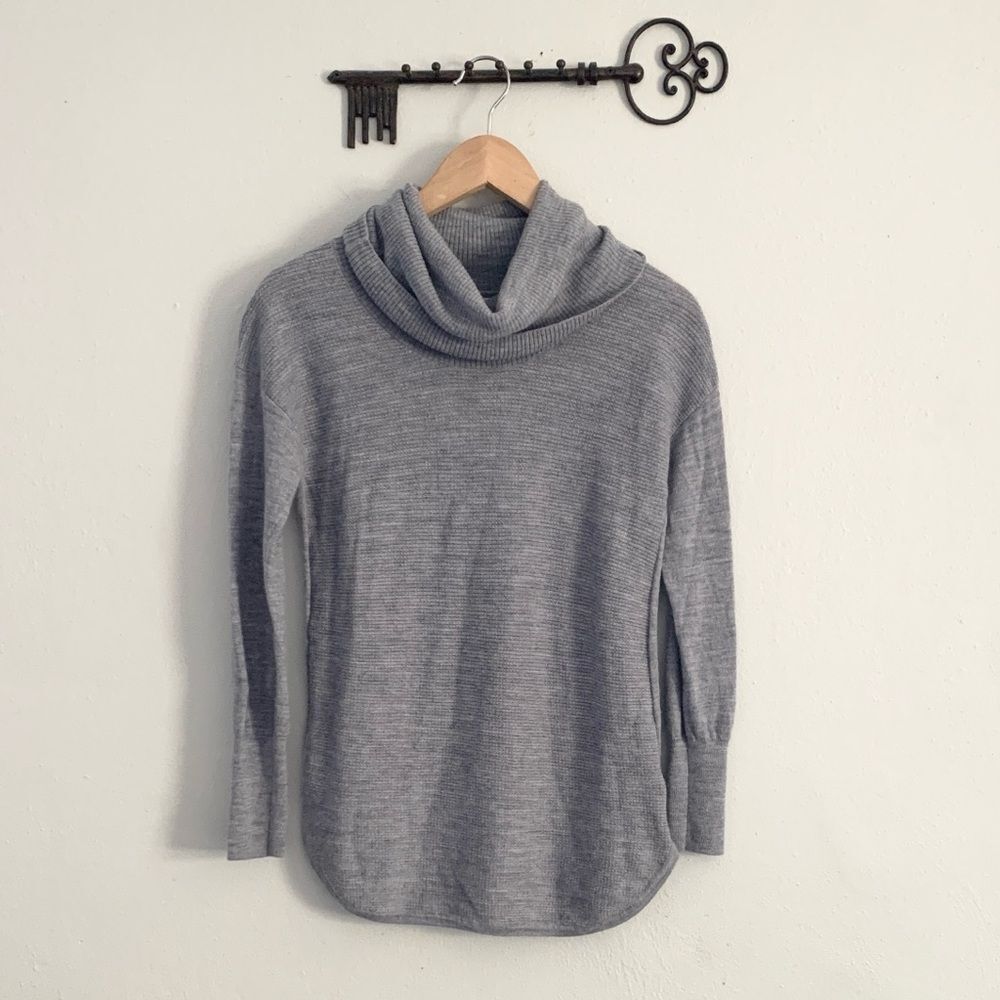 Max Studio 100% Merino Wool Gray Cowl Neck Sweater – Size Small
